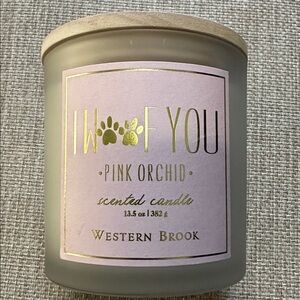 Western Brook I Woof You Pink Orchid Scented Candle NWT